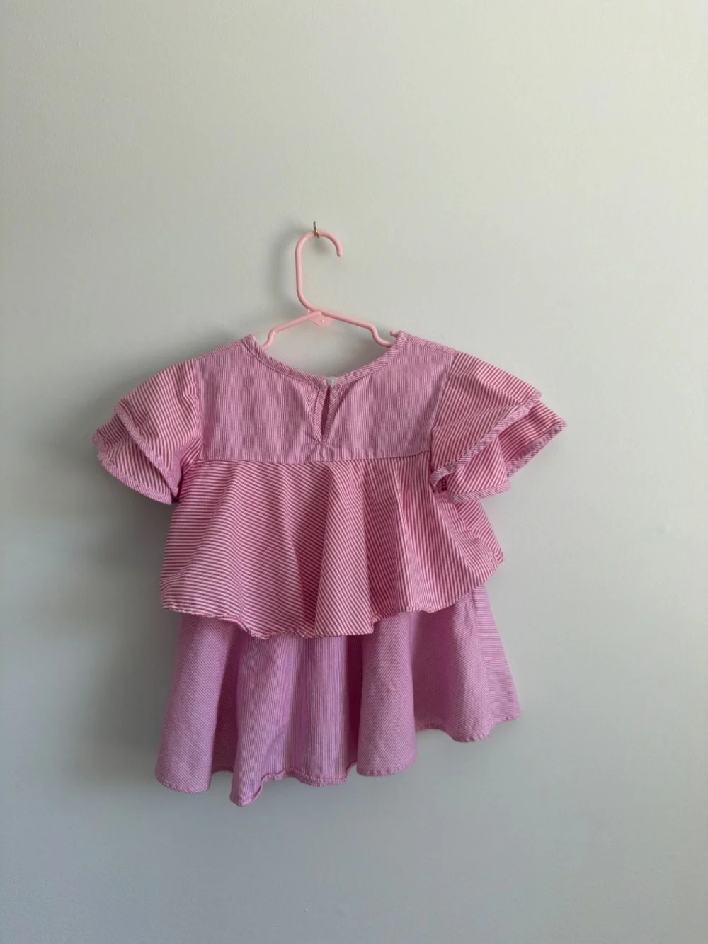 Ruffled Striped Strawberry-Pink 100% Cotton Blouse - Cat and Jack - 5T